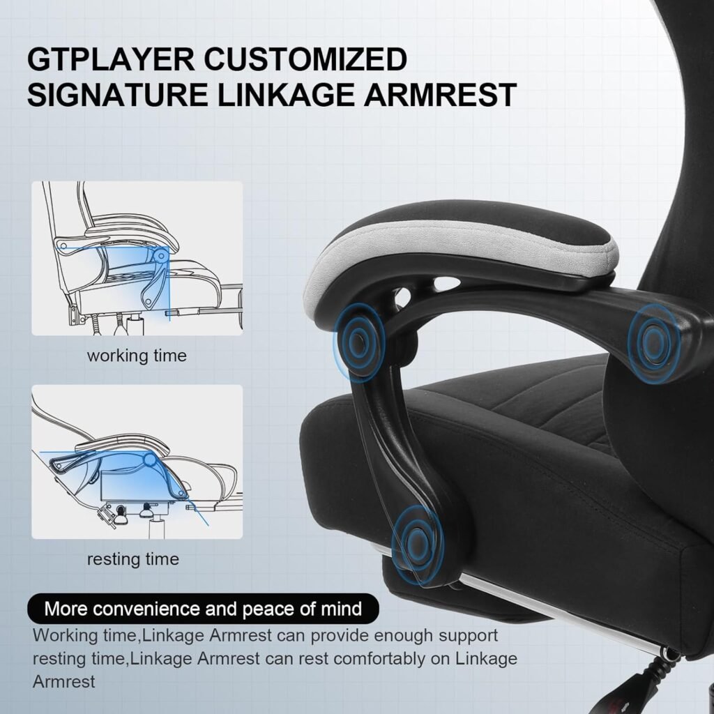 GTPLAYER LR002-BLACK Gaming Chair, Black