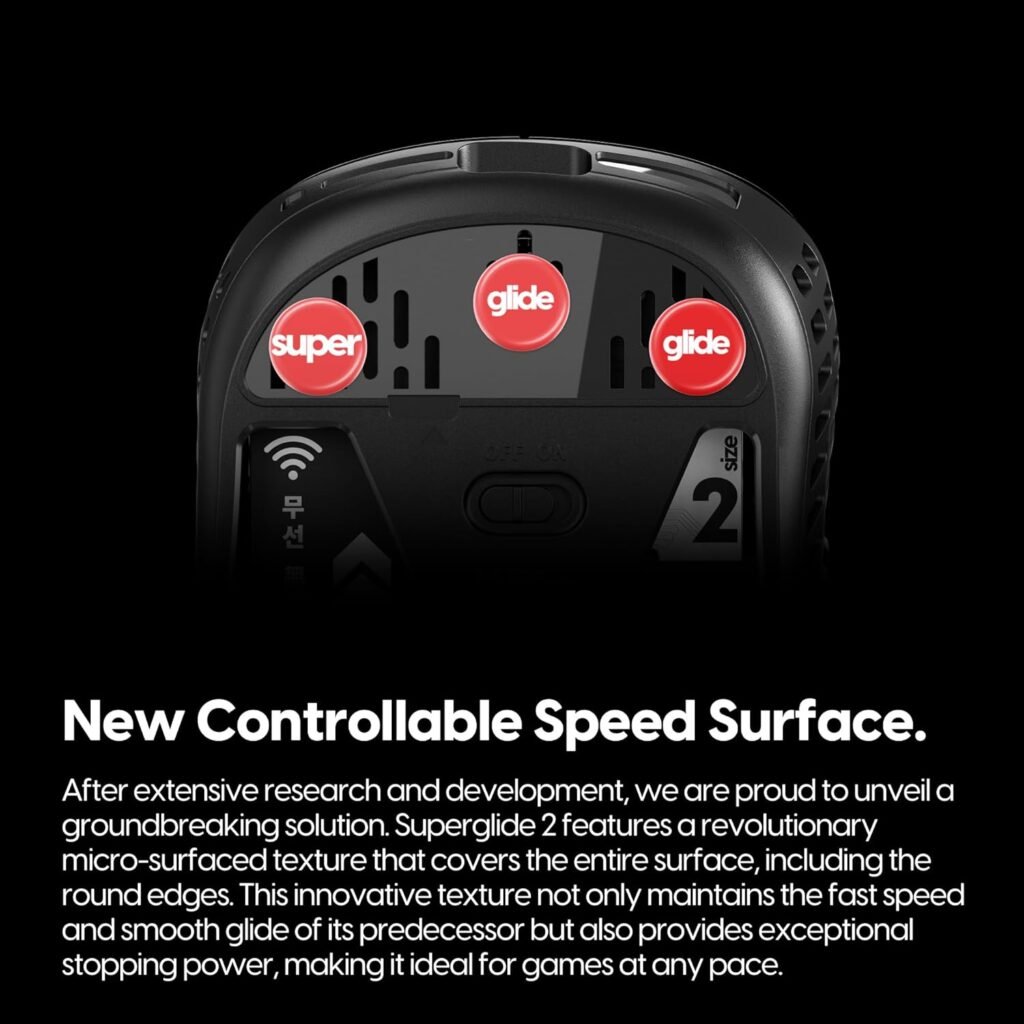 Pulsar Gaming Gears Superglide2 - New Controllable Speed Textured Surface Smoothest Mouse Feet/Glides Made with Ultra Strong Glass Smooth and Durable Sole for Universal 9mm x 6 [RED]